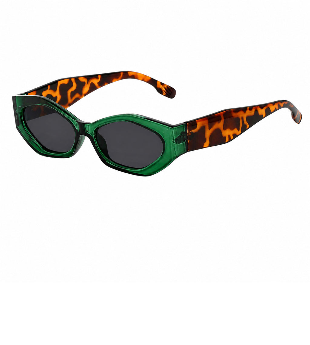 Green/ Leopard Cat Eye Sunglasses